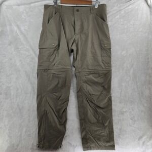 Kuhl Renegade Cargo Pants Mens 36x30 Green Convertible Zip Off Hiking Utility